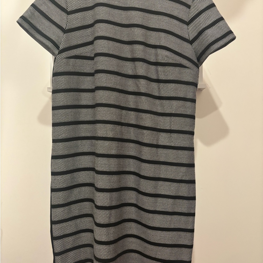 Ann Taylor Black and White Striped Dress